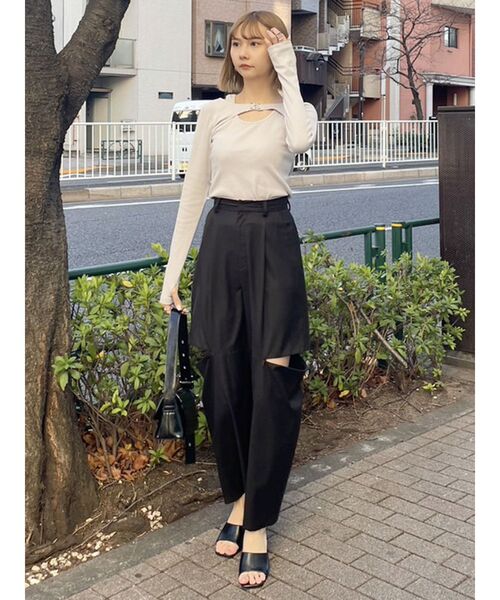 MURUA(ムルーア)の「レイヤードライクテレコトップス(Tシャツ/カットソー・レディース・ホワイト/ピンク/グレー/ブラック・FREE)」の18枚目の写真