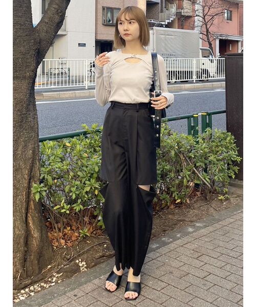 MURUA(ムルーア)の「レイヤードライクテレコトップス(Tシャツ/カットソー・レディース・ホワイト/ピンク/グレー/ブラック・FREE)」の19枚目の写真