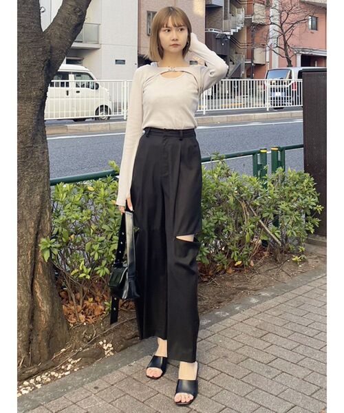 MURUA(ムルーア)の「レイヤードライクテレコトップス(Tシャツ/カットソー・レディース・ホワイト/ピンク/グレー/ブラック・FREE)」の20枚目の写真