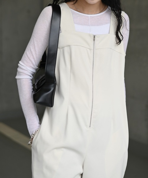 Marient（マリエント）の「センタージップツイルサロペット（サロペット/オーバーオール・レディース・ブラック/アイボリー・FREE）」の19枚目の写真