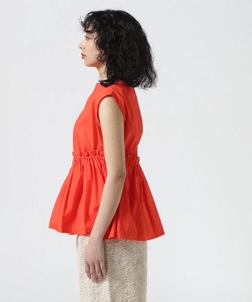 BEAVER（ビーバー）の「B omnivore/ビーオムニボー コットン＆タフタＳ／Ｌプルオーバー（シャツ/ブラウス・レディース・ブラック/オレンジ・F）」の7枚目の写真