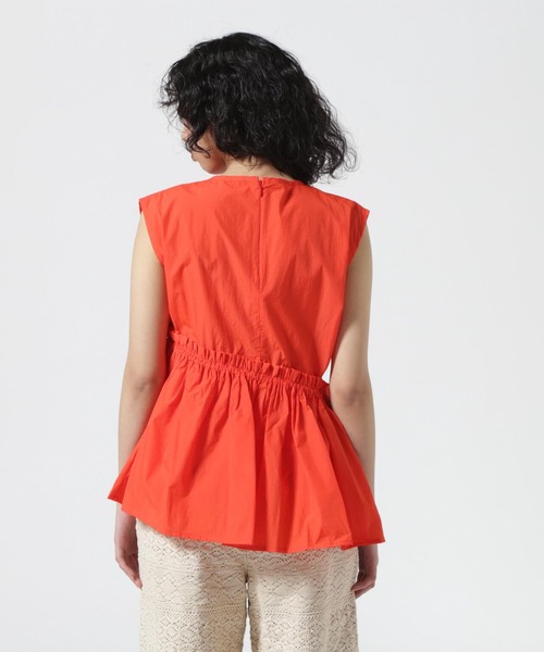 BEAVER（ビーバー）の「B omnivore/ビーオムニボー コットン＆タフタＳ／Ｌプルオーバー（シャツ/ブラウス・レディース・ブラック/オレンジ・F）」の8枚目の写真