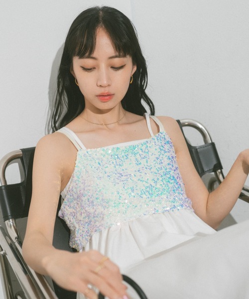 VANNIE U（ヴァニーユー）の「スパンコールビスチェ（キャミソール・レディース・その他/シルバー・FREE）」の19枚目の写真