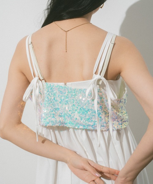 VANNIE U（ヴァニーユー）の「スパンコールビスチェ（キャミソール・レディース・その他/シルバー・FREE）」の21枚目の写真