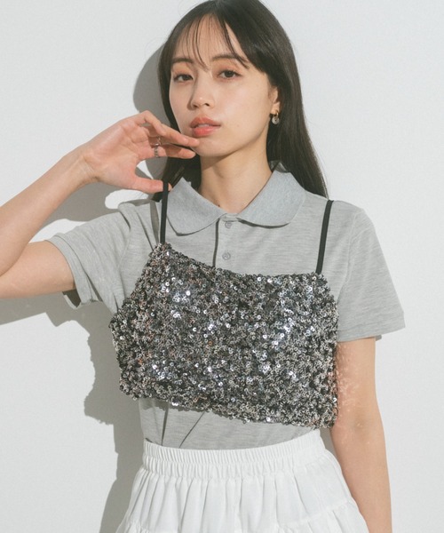 VANNIE U（ヴァニーユー）の「スパンコールビスチェ（キャミソール・レディース・その他/シルバー・FREE）」の8枚目の写真