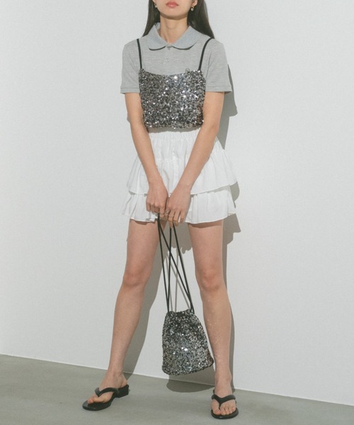VANNIE U（ヴァニーユー）の「スパンコールビスチェ（キャミソール・レディース・その他/シルバー・FREE）」の13枚目の写真