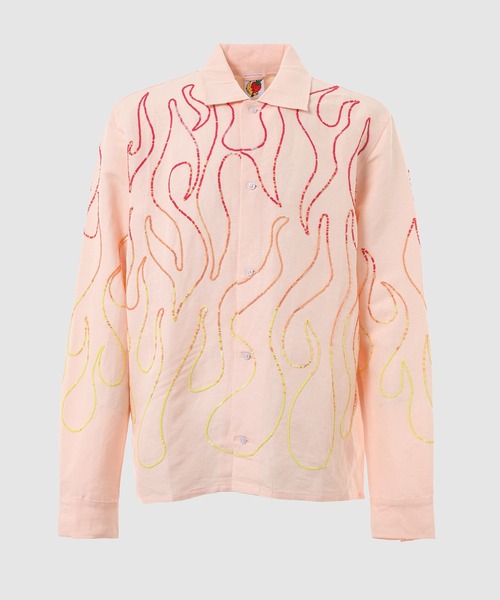 UNISEX FLAME EMBROIDERED SHIRT WOVE