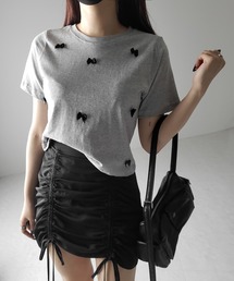 ※※【 4color 】ミニリボンバレエコアクロップドT / mini ribbon ballet core cropped Tee