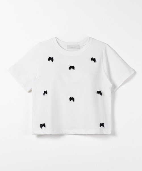 me+em select（ミームセレクト）の「※※【 ４color 】ミニリボンバレエコアクロップドＴ ／ mini ribbon ballet core cropped Tee（Tシャツ/カットソー・レディース・ホワイト/ブラック/ピンク/グレー・FREE）」の14枚目の写真