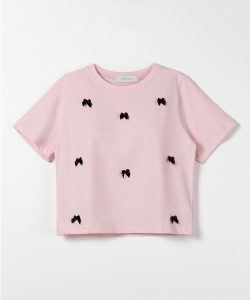 me+em select（ミームセレクト）の「※※【 ４color 】ミニリボンバレエコアクロップドＴ ／ mini ribbon ballet core cropped Tee（Tシャツ/カットソー・レディース・ホワイト/ブラック/ピンク/グレー・FREE）」の15枚目の写真