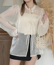 Ambre Neige（アンブルネージュ）の「2way glitter sheer ribbon blouse / 2wayラメシアーリボンブラウス（シャツ/ブラウス）」
