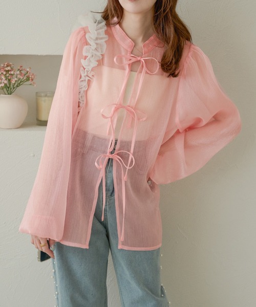 glamlips ラメ SHEER ヌーディー ブラウス シャツ⭐︎完売品⭐︎