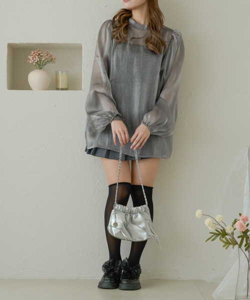 glamlips ラメ SHEER ヌーディー ブラウス シャツ⭐︎完売品⭐︎ glamlips ラメ SHEER ヌーディー ブラウス シャツ⭐︎完売品⭐︎