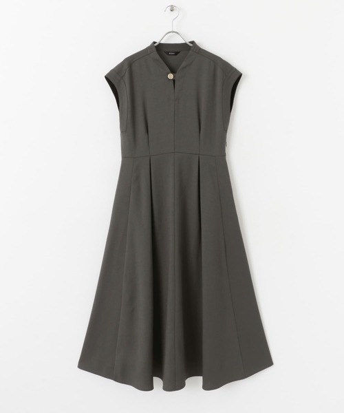 URBAN RESEARCH ROSSO WOMEN（アーバンリサーチ　ロッソ）の「リネンライクウエストシェイプワンピース（ワンピース・レディース・チャコールグレー/ベージュ系その他・36/38）」の6枚目の写真