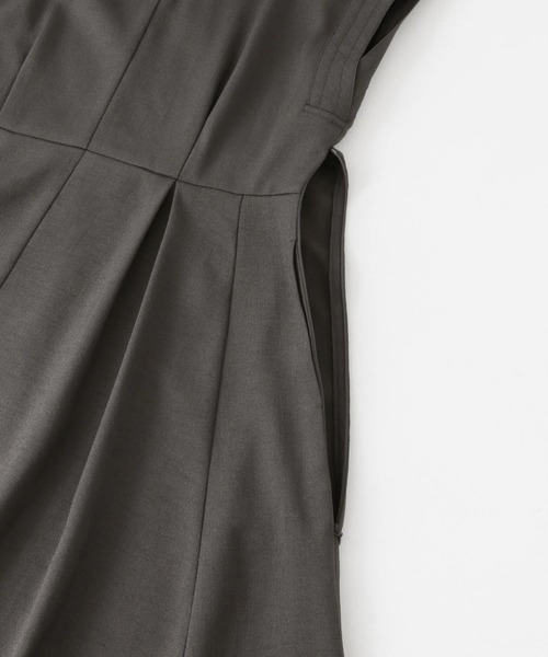 URBAN RESEARCH ROSSO WOMEN（アーバンリサーチ　ロッソ）の「リネンライクウエストシェイプワンピース（ワンピース・レディース・チャコールグレー/ベージュ系その他・36/38）」の7枚目の写真