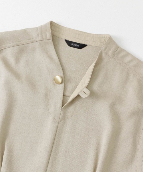 URBAN RESEARCH ROSSO WOMEN（アーバンリサーチ　ロッソ）の「リネンライクウエストシェイプワンピース（ワンピース・レディース・チャコールグレー/ベージュ系その他・36/38）」の10枚目の写真