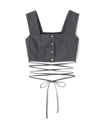 MECRE | フロントボタンツイルビスチェ(ベスト)