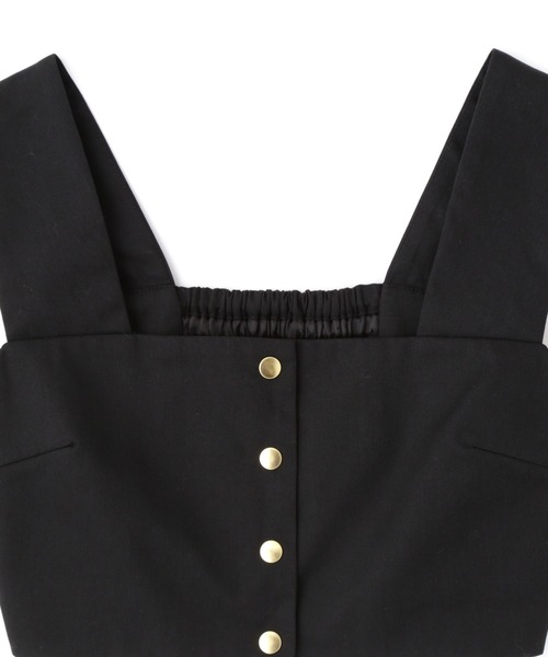 MECRE(メクル)の「フロントボタンツイルビスチェ(ベスト・レディース・ブラック/グレー・FREE)」の4枚目の写真