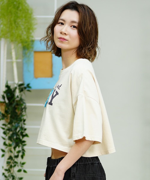 ROXY(ロキシー)の「ROXY/ロキシー 半袖Tシャツ ブランドロゴ ショート丈/クロップ丈 RST242627T(Tシャツ/カットソー・レディース・ホワイト/サンドベージュ/ターコイズブルー・L/M)」の20枚目の写真