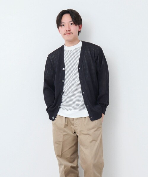 NOLLEY'S goodman（ノーリーズグッドマン）の「【WORK ABOUT】《イージーケア / 速乾性》GIMA ニットカーディガン（カーディガン/ボレロ・メンズ・グレイッシュベージュ/イエロー/ダークネイビー・L/M）」の19枚目の写真