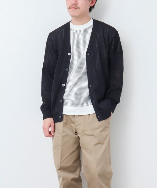 NOLLEY'S goodman（ノーリーズグッドマン）の「【WORK ABOUT】《イージーケア / 速乾性》GIMA ニットカーディガン（カーディガン/ボレロ・メンズ・グレイッシュベージュ/イエロー/ダークネイビー・L/M）」の17枚目の写真