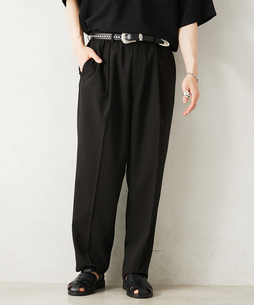 JOURNAL STANDARD relume（ジャーナルスタンダード　レリューム）の「TECH メランジ イージースラックス（スラックス・メンズ・ライトグレー/ブラック/ベージュ系その他/オリーブ・LARGE/MEDIUM/SMALL）」の2枚目の写真