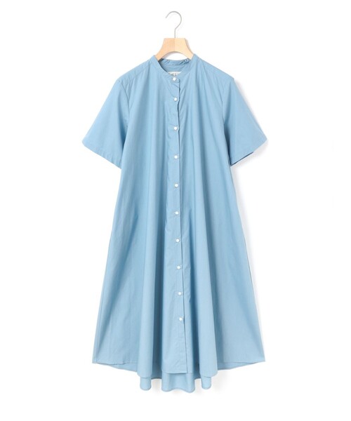 MidiUmi（ミディウミ）の「MidiUmi ハーフスリーブ Aラインシャツワンピース（ワンピース・レディース・ブルー/オフホワイト・FREE）」の2枚目の写真