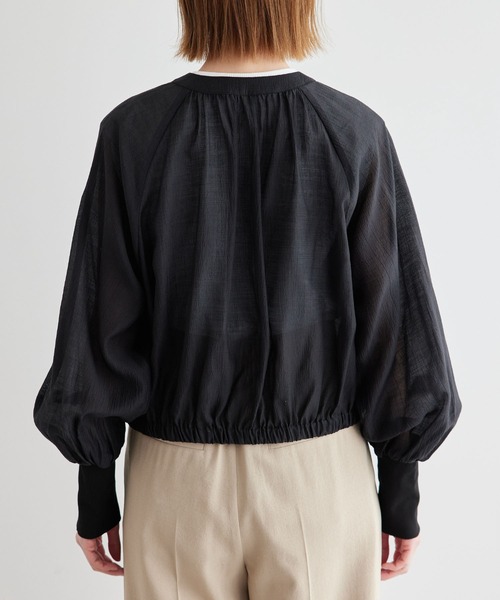 ROPE' PICNIC(ロペピクニック)の「ロングリブシアーライトブルゾン(ブルゾン・レディース・ベージュ系その他/オフホワイト/ブラック・38)」の16枚目の写真