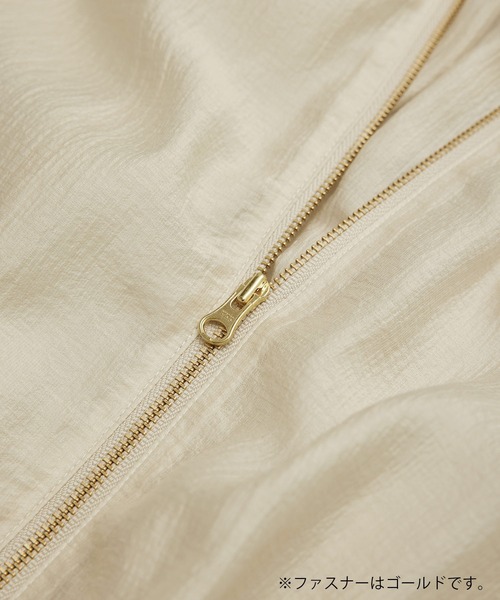 ROPE' PICNIC(ロペピクニック)の「ロングリブシアーライトブルゾン(ブルゾン・レディース・ベージュ系その他/オフホワイト/ブラック・38)」の4枚目の写真