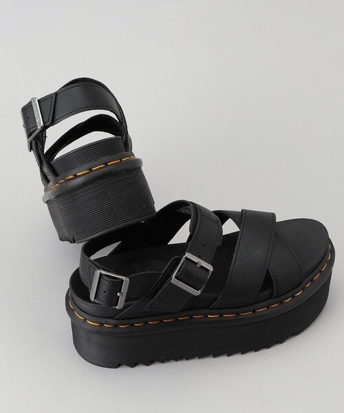 PUBLUX(パブリュクス)の「Dr.Martens/ドクターマーチン Voss II Quad/プラットフォームレザークロスサンダル 限定展開(サンダル・レディース・ブラック・3/4/6/5)」の12枚目の写真
