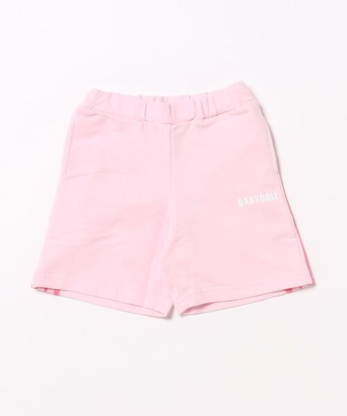 BABYDOLL(ベビードール)の「ラインスウェットハーフパンツ 9372K(トップス別売)(スウェットパンツ・キッズ・ブラック/ベビーピンク・90cm/100cm/110cm/120cm/130cm)」の1枚目の写真