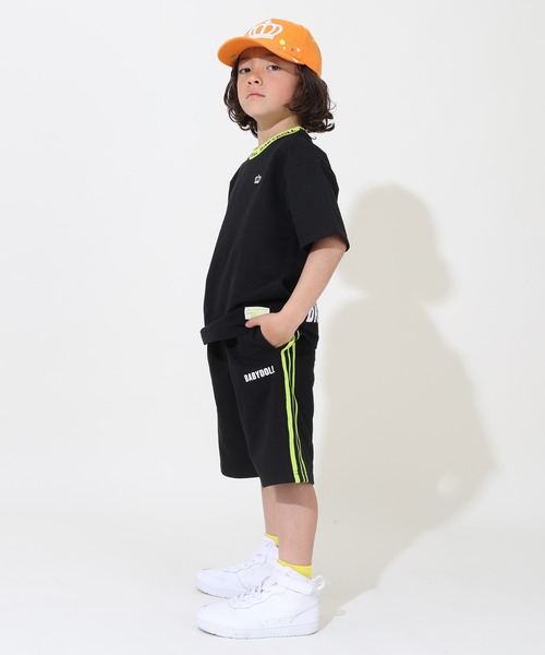 BABYDOLL(ベビードール)の「ラインスウェットハーフパンツ 9372K(トップス別売)(スウェットパンツ・キッズ・ブラック/ベビーピンク・90cm/100cm/110cm/120cm/130cm)」の5枚目の写真