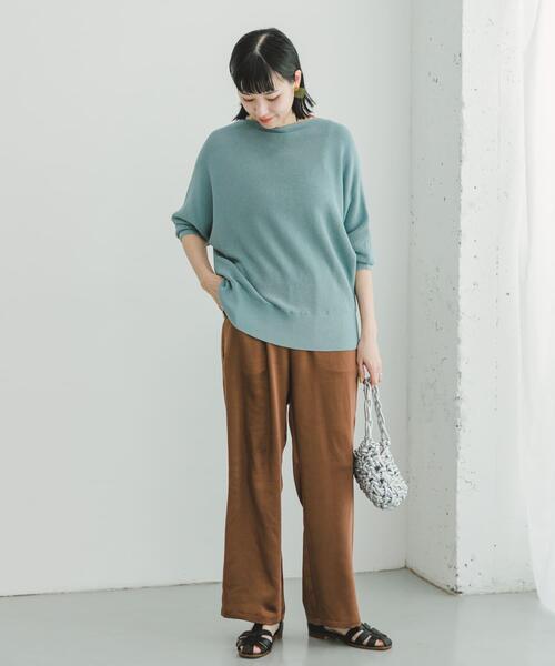 ITEMS URBANRESEARCH（アイテムズ アーバンリサーチ）の「サテンイージーパンツ（その他パンツ・レディース・ブラック/ブラウン/ベージュ・FREE）」の7枚目の写真