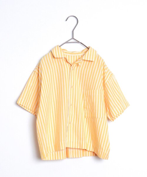 p.premier(ピードットプルミエ)の「半袖ワイドストライプシャツ(シャツ/ブラウス・キッズ・ブルー/イエロー/ブラウン/ピンク・80/90/100/110/120/140/130)」の18枚目の写真