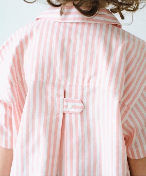 p.premier(ピードットプルミエ)の「半袖ワイドストライプシャツ(シャツ/ブラウス・キッズ・ブルー/イエロー/ブラウン/ピンク・80/90/100/110/120/140/130)」の8枚目の写真