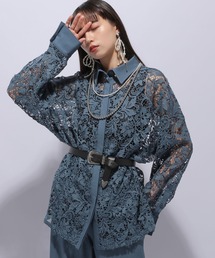 HARE | フラワーレースミドルシャツ(HARE)(シャツ/ブラウス)