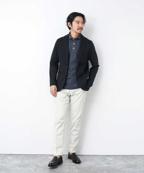 NOLLEY’S（ノーリーズ）の「《ビジカジ対応》サッカーニットテープポロシャツ（ポロシャツ・メンズ・サックスブルー/ブルー系その他/ネイビー・XL/L/M/S）」の4枚目の写真