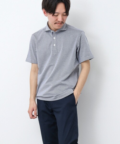 NOLLEY’S（ノーリーズ）の「《ビジカジ対応》サッカーニットテープポロシャツ（ポロシャツ・メンズ・サックスブルー/ブルー系その他/ネイビー・XL/L/M/S）」の11枚目の写真