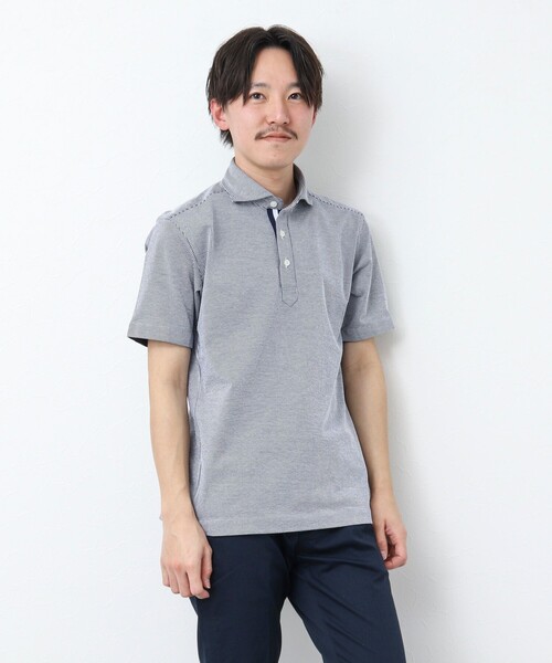 NOLLEY’S（ノーリーズ）の「《ビジカジ対応》サッカーニットテープポロシャツ（ポロシャツ・メンズ・サックスブルー/ブルー系その他/ネイビー・XL/L/M/S）」の13枚目の写真