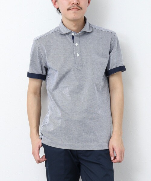 NOLLEY’S（ノーリーズ）の「《ビジカジ対応》サッカーニットテープポロシャツ（ポロシャツ・メンズ・サックスブルー/ブルー系その他/ネイビー・XL/L/M/S）」の17枚目の写真