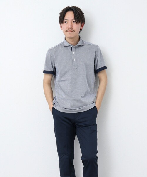 NOLLEY’S（ノーリーズ）の「《ビジカジ対応》サッカーニットテープポロシャツ（ポロシャツ・メンズ・サックスブルー/ブルー系その他/ネイビー・XL/L/M/S）」の18枚目の写真