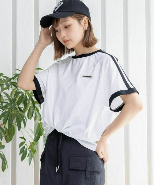 2024 RASHスモールワッペンTee新品 セール】ラバーワッペンライン入りオーバーサイズTシャツ