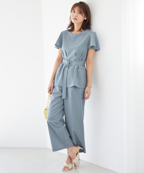 alotta(アロッタ)の「麻調セミワイドパンツ(その他パンツ・レディース・ベージュ/グレー/ライトブルー・LARGE/MEDIUM/X-LARGE)」の7枚目の写真