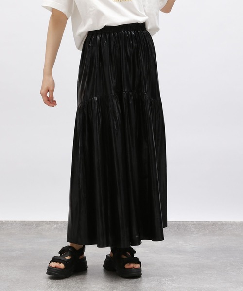LAKOLE（ラコレ）の「メタリックティアードスカート / 127589（スカート・レディース・ブラック/シルバー・SMALL/MEDIUM）」の7枚目の写真