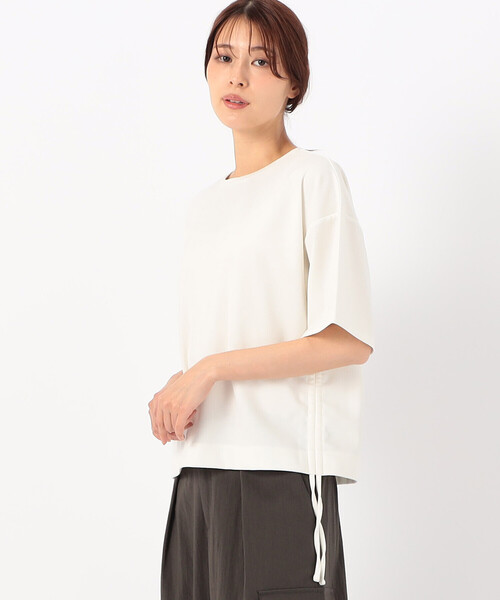 COMME CA ISM(コムサイズム)の「【サスティナブル】 AQUA ROBE ドロスト ポンチ カットソー(Tシャツ/カットソー・レディース・ホワイト/ネイビー/ブルー・FREE)」の6枚目の写真
