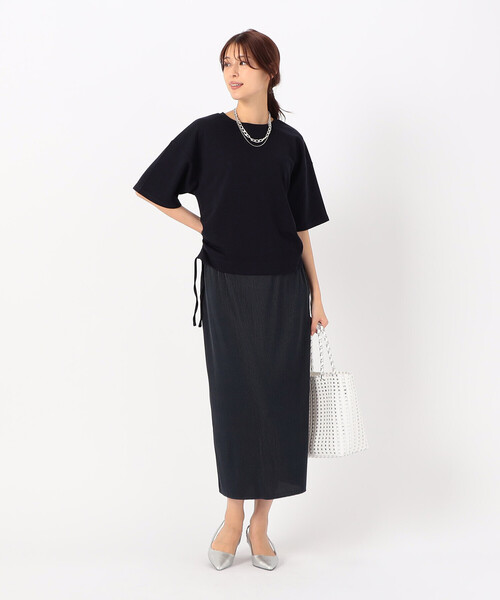 COMME CA ISM(コムサイズム)の「【サスティナブル】 AQUA ROBE ドロスト ポンチ カットソー(Tシャツ/カットソー・レディース・ホワイト/ネイビー/ブルー・FREE)」の7枚目の写真