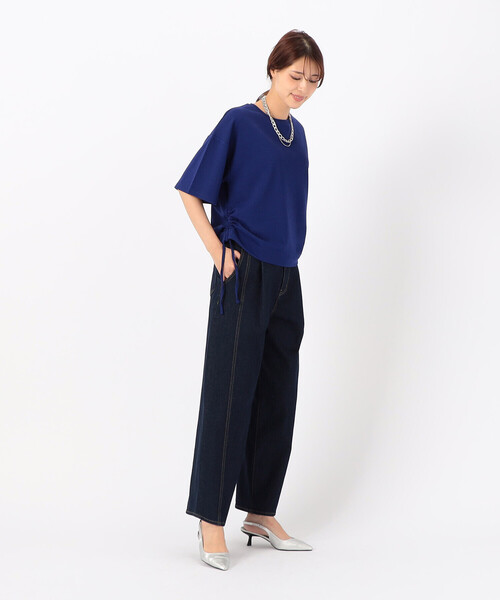COMME CA ISM(コムサイズム)の「【サスティナブル】 AQUA ROBE ドロスト ポンチ カットソー(Tシャツ/カットソー・レディース・ホワイト/ネイビー/ブルー・FREE)」の8枚目の写真