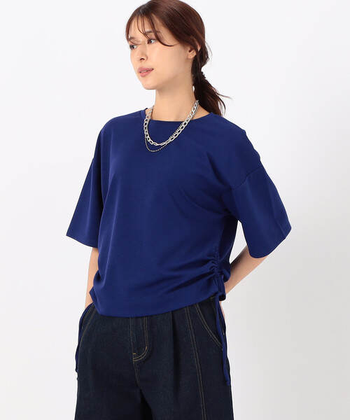 COMME CA ISM(コムサイズム)の「【サスティナブル】 AQUA ROBE ドロスト ポンチ カットソー(Tシャツ/カットソー・レディース・ホワイト/ネイビー/ブルー・FREE)」の9枚目の写真