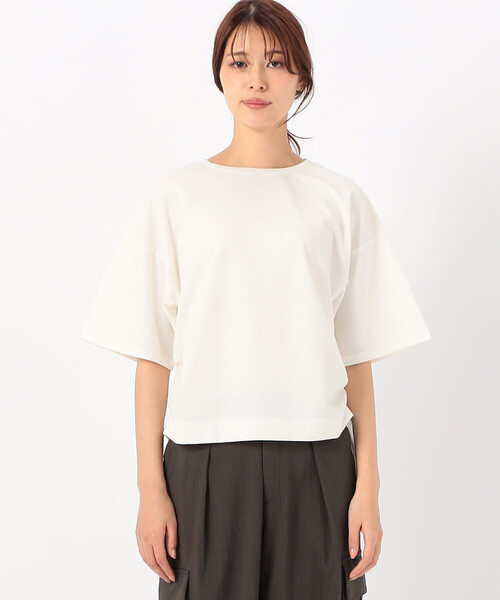 COMME CA ISM(コムサイズム)の「【サスティナブル】 AQUA ROBE ドロスト ポンチ カットソー(Tシャツ/カットソー・レディース・ホワイト/ネイビー/ブルー・FREE)」の10枚目の写真