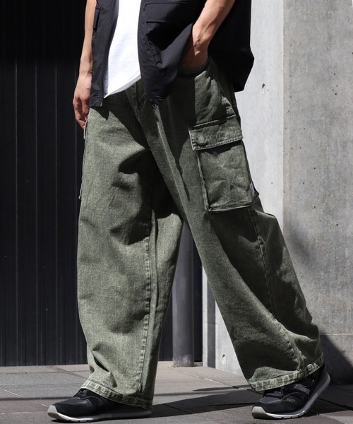 VISION STREET WEAR(ヴィジョンストリートウェア)の「【VISION STREET WEAR/ヴィジョンストリートウェア】ワイドカーゴ デニムパンツ(デニムパンツ・メンズ・サックスブルー/カーキ/レッド/レッド系その他/ブラック/ネイビー/パープル/グレー・M/LL/L)」の16枚目の写真